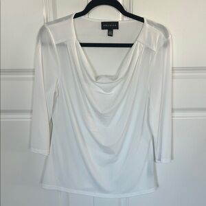 Premise Ivory Drape Neck Blouse